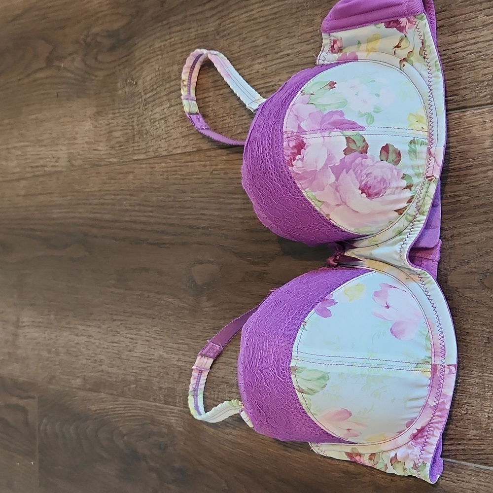 Affinitas by G Grace Bra 34D Purple Floral